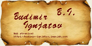 Budimir Ignjatov vizit kartica